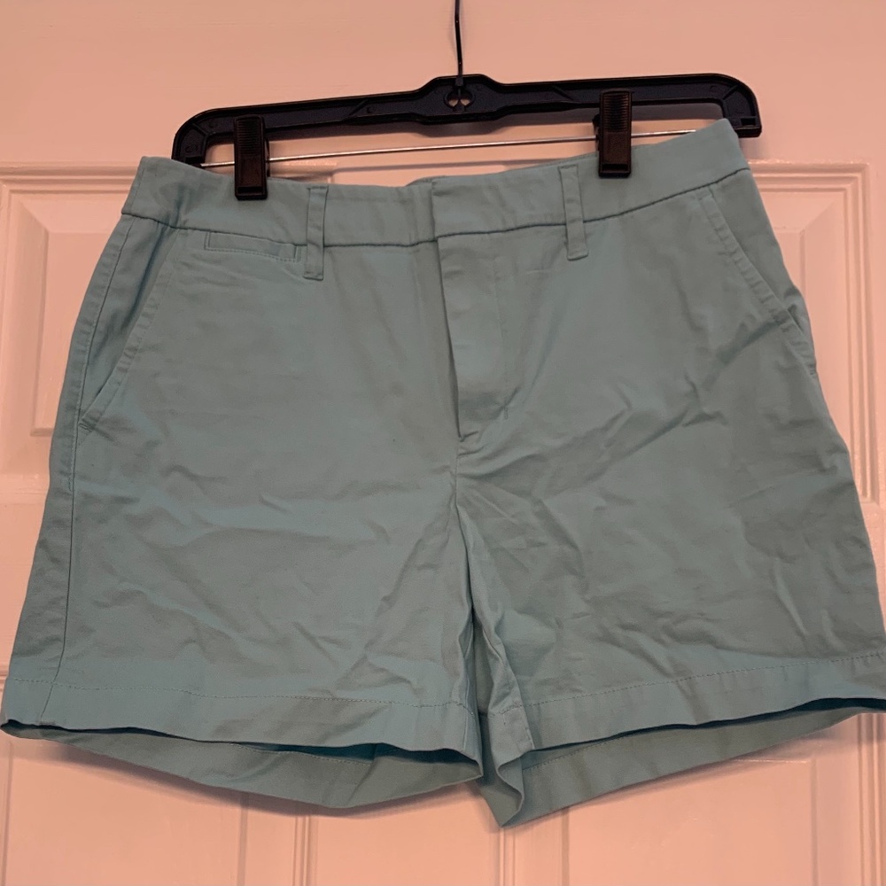 Turquoise blue midi shorts